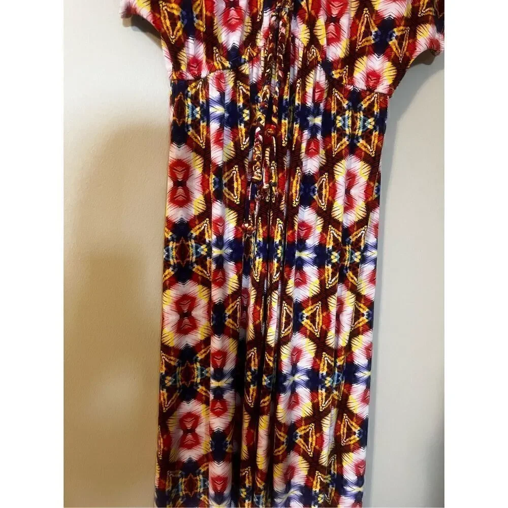 New Directions Women’s Size 12 Tribal Aztec Southwestern Midi Dress NWOT